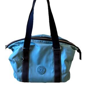 VTG Kipling tote Blue Gray Art Mini multi-use bag Purse 12x12 EUC School Casual